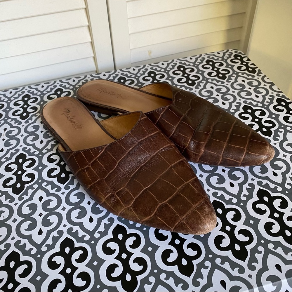 Madewell | Remi Mule in Croc Embossed Leather